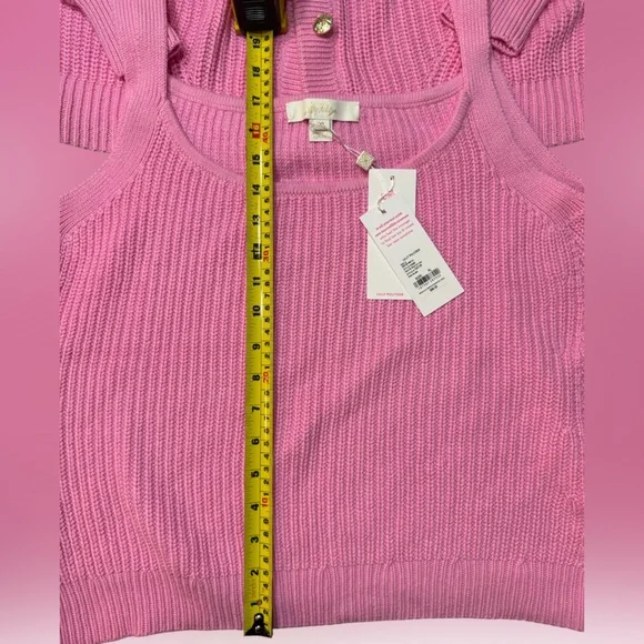 Lilly Pulitzer Bristow Ribbed Cardigan & Matching Tank Set In Pink Bliss NWT XL - Picture 9 of 16
